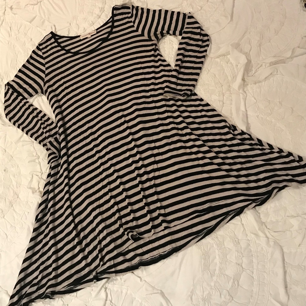 Long Sleeve knit dress with high low hemline